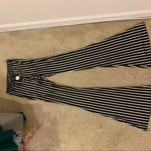High waist stripped pants